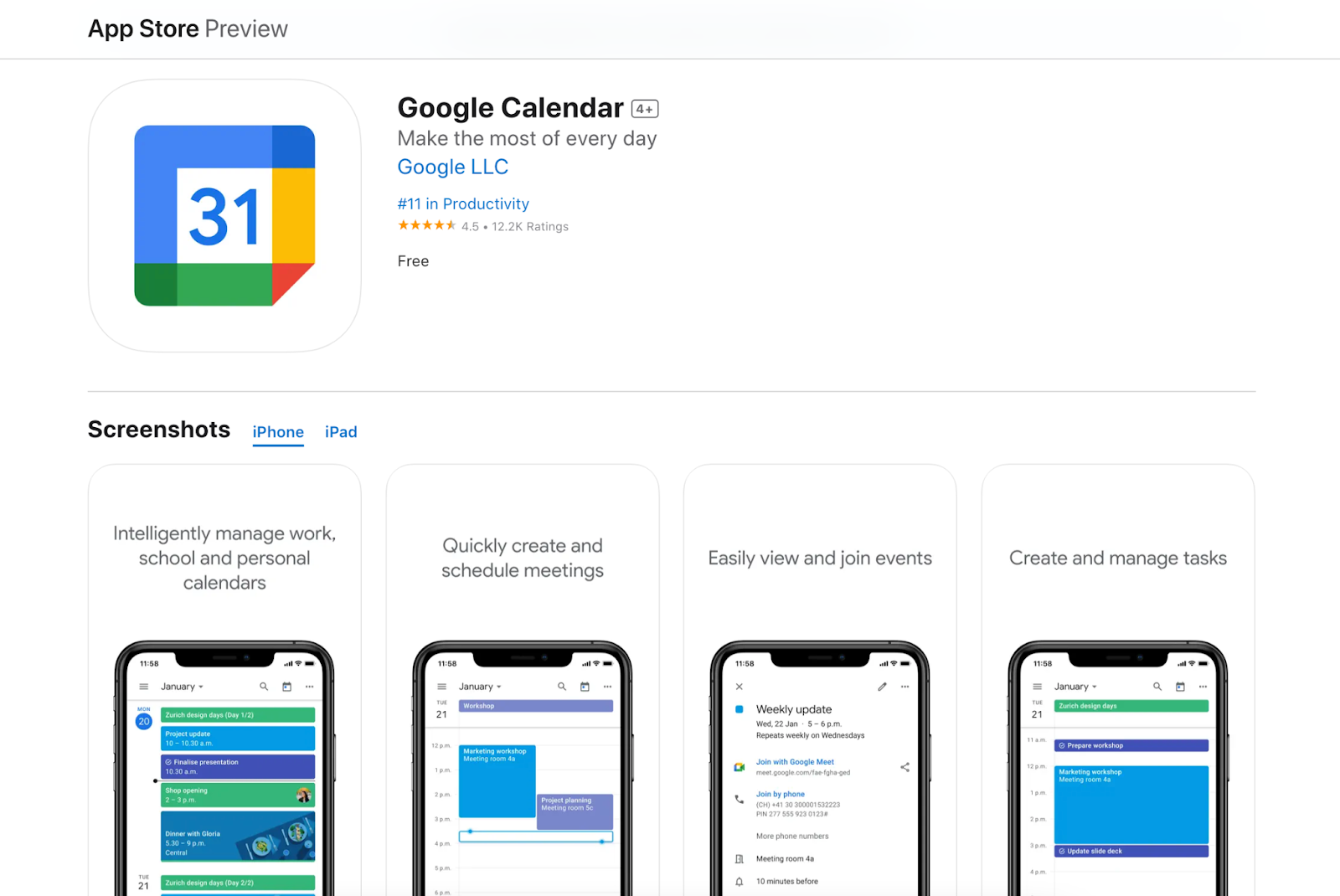 google calendar app download