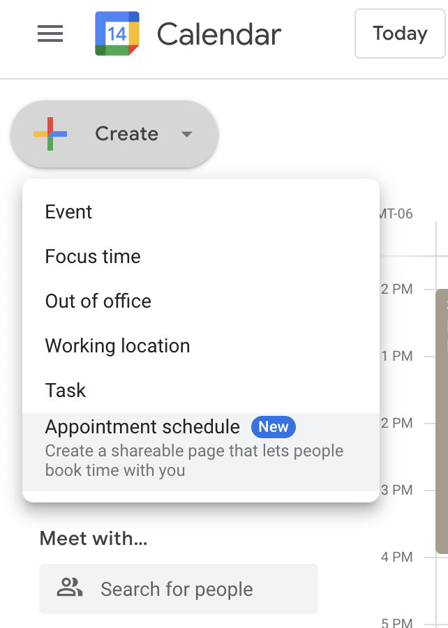 google calendar event creation 