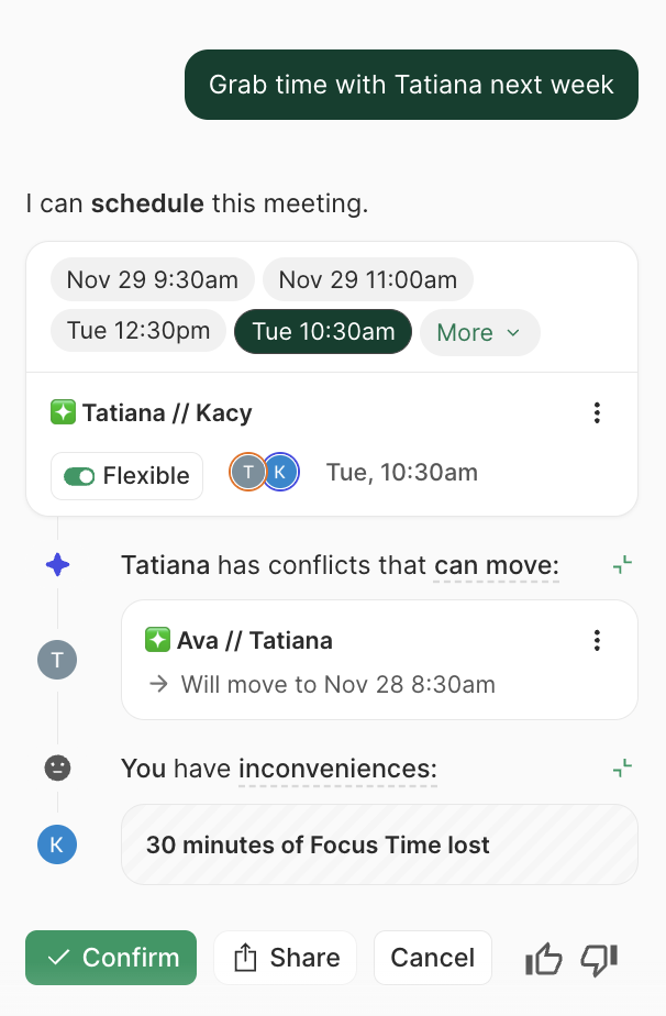 confirm the meeting time