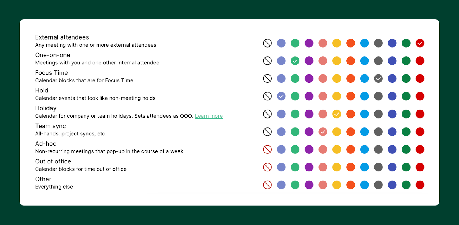 color code your calendar