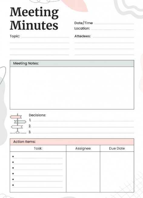 Meeting Minutes with Action Items