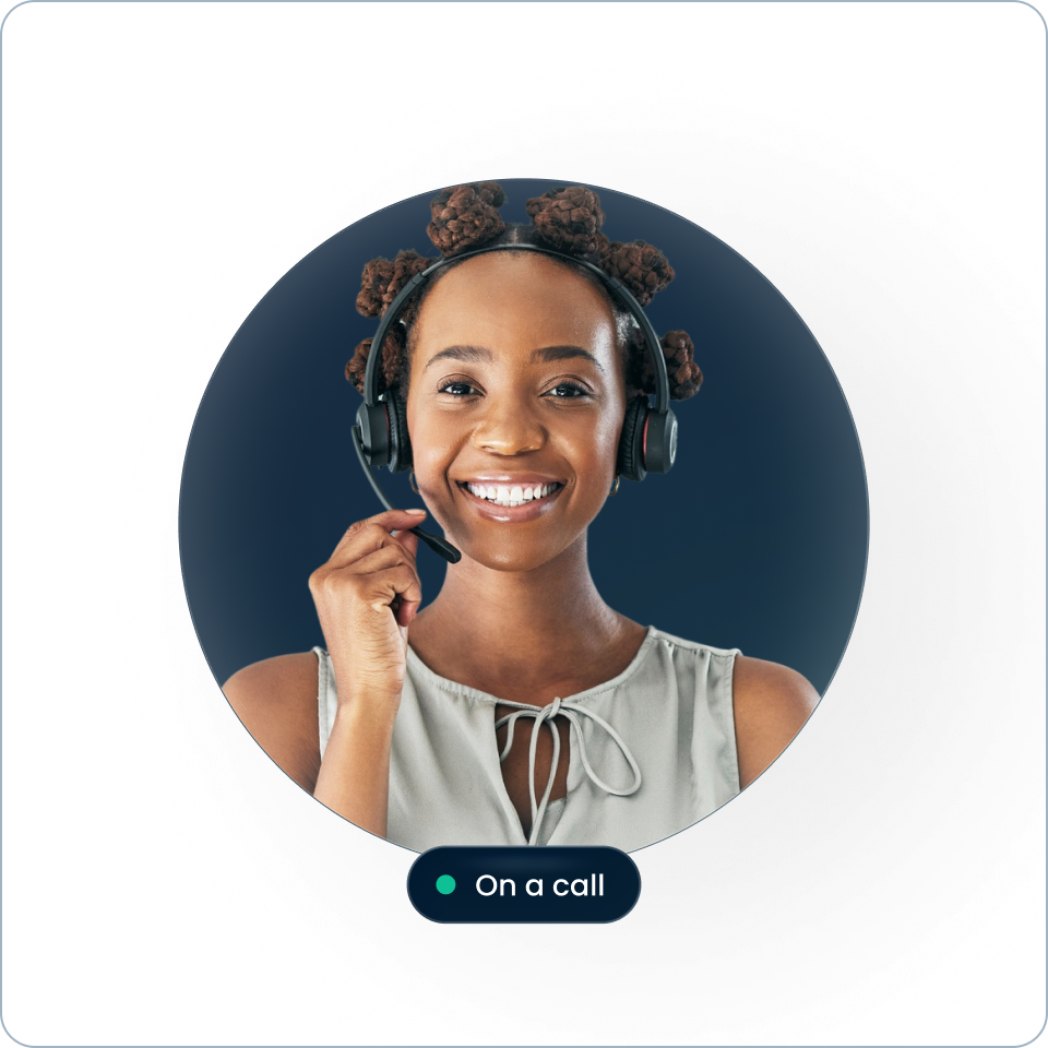 Contact centre agent on a headset