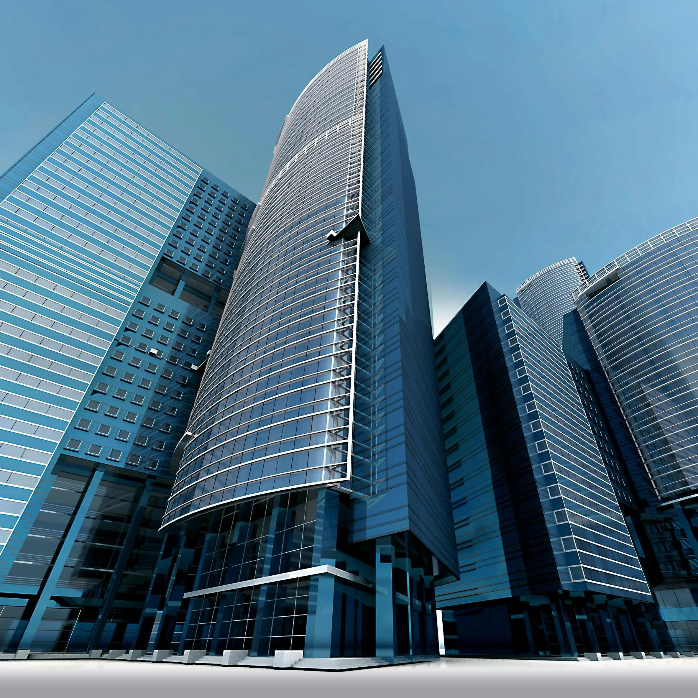 A photo of office buildings