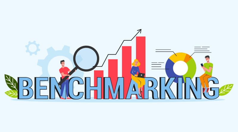 Benchmarking chart and icons