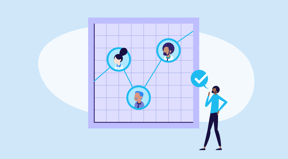 Employee looking at a graph