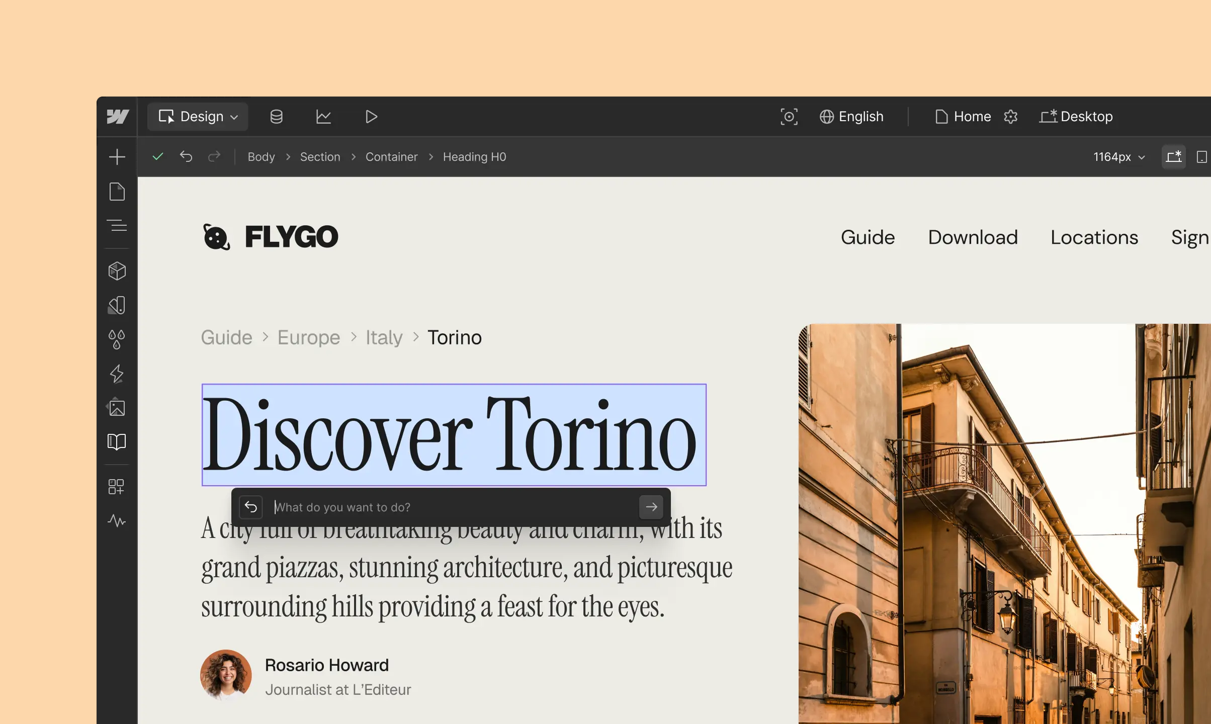 Webflow's Designer View