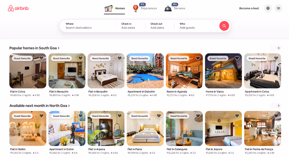 Airbnb Website Screenshot