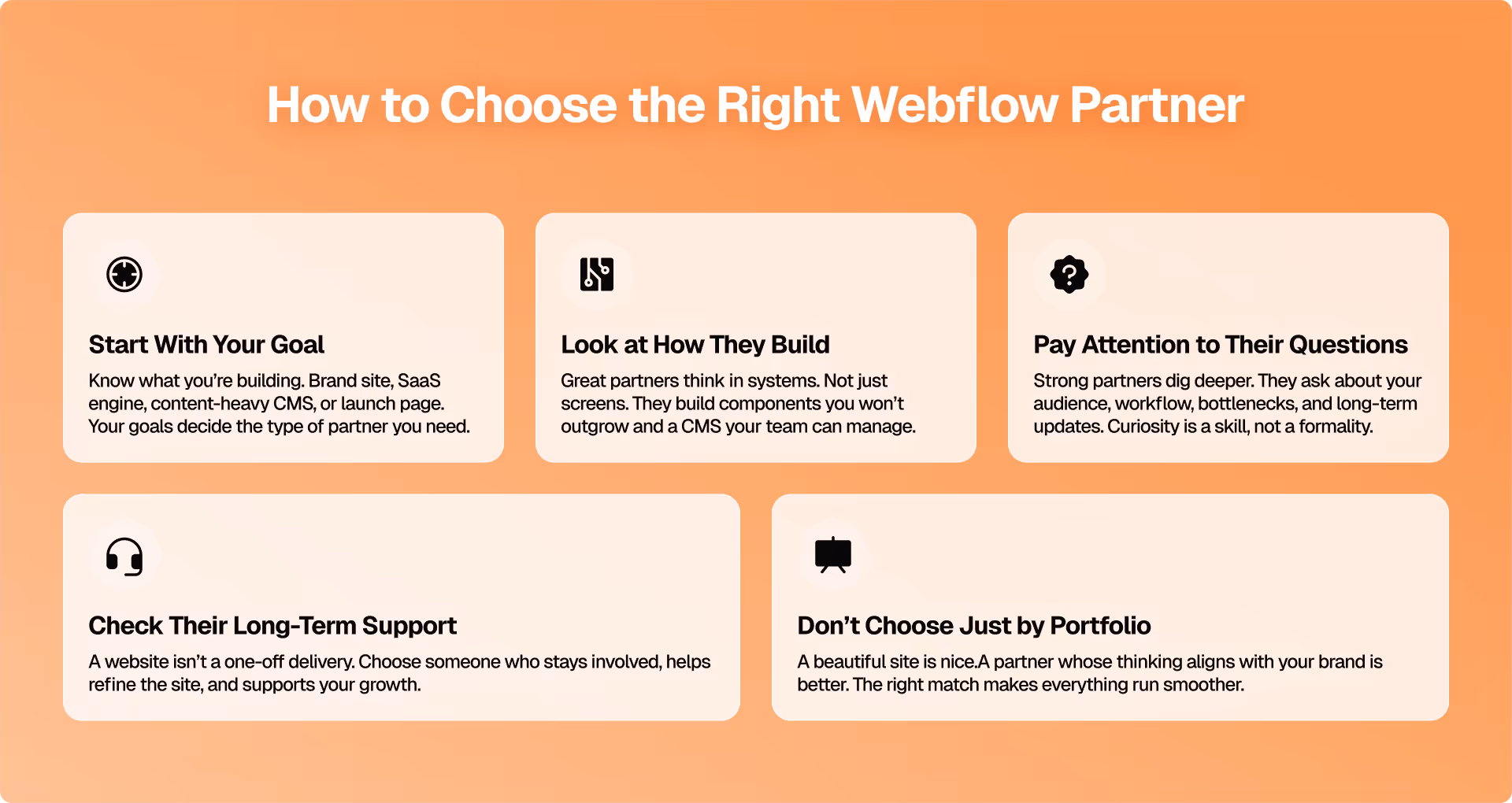 How to start with right Webflow Partner Inforgarphic by Pixeto