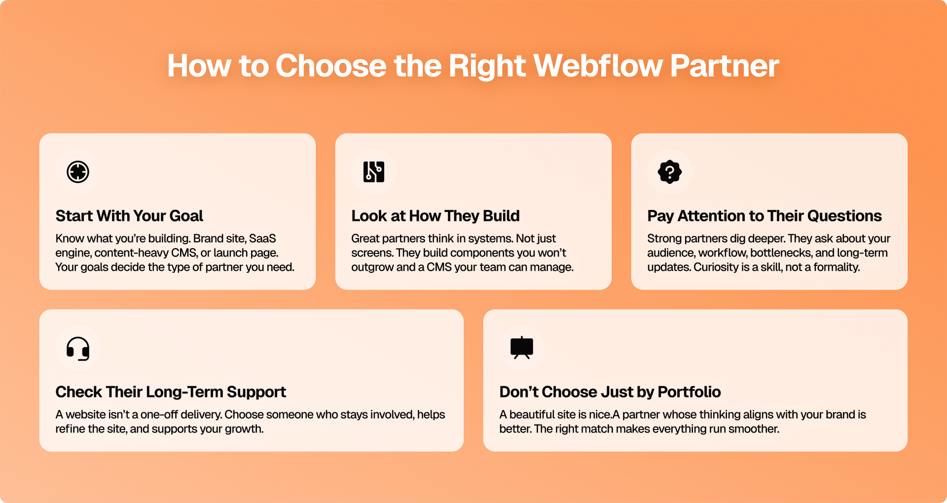 How to start with right Webflow Partner Inforgarphic by Pixeto