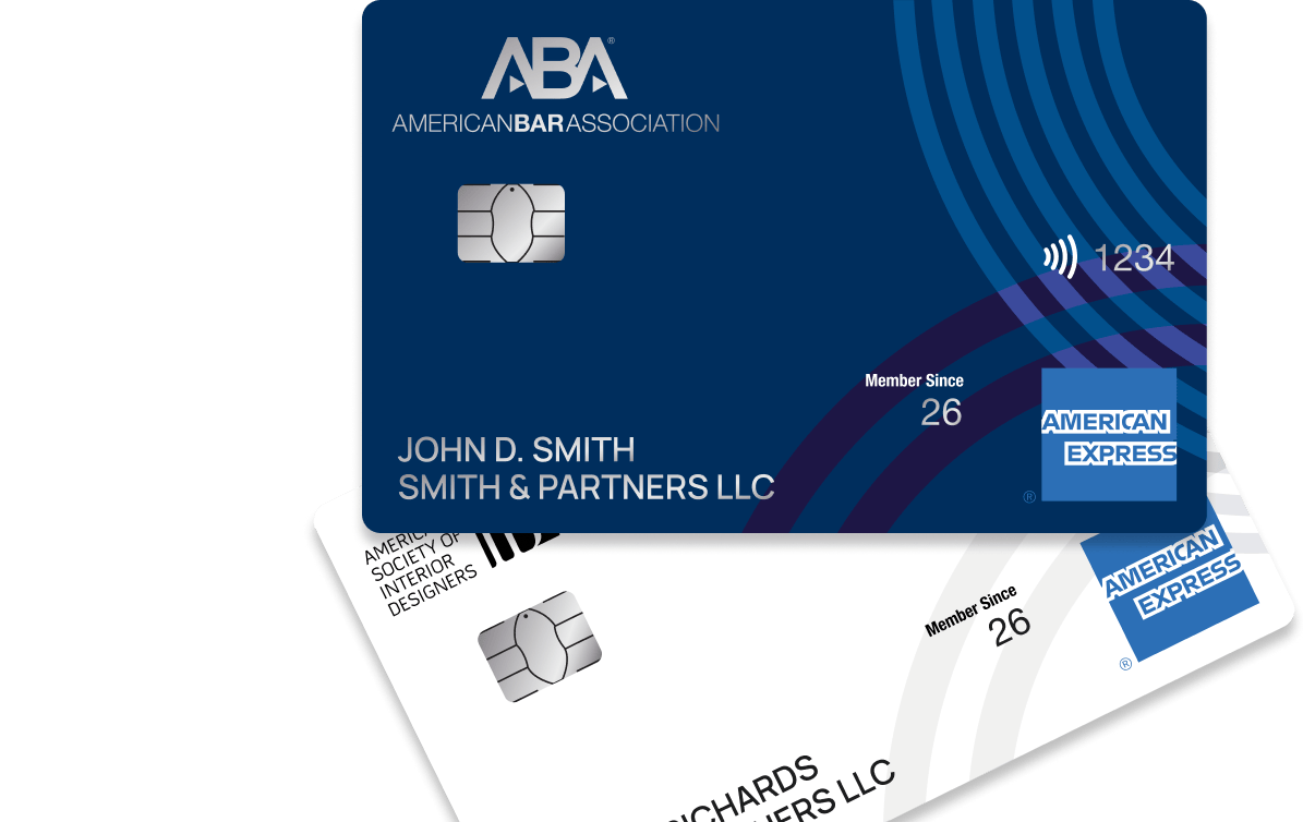One blue and one white Mercantile American Express credit card.