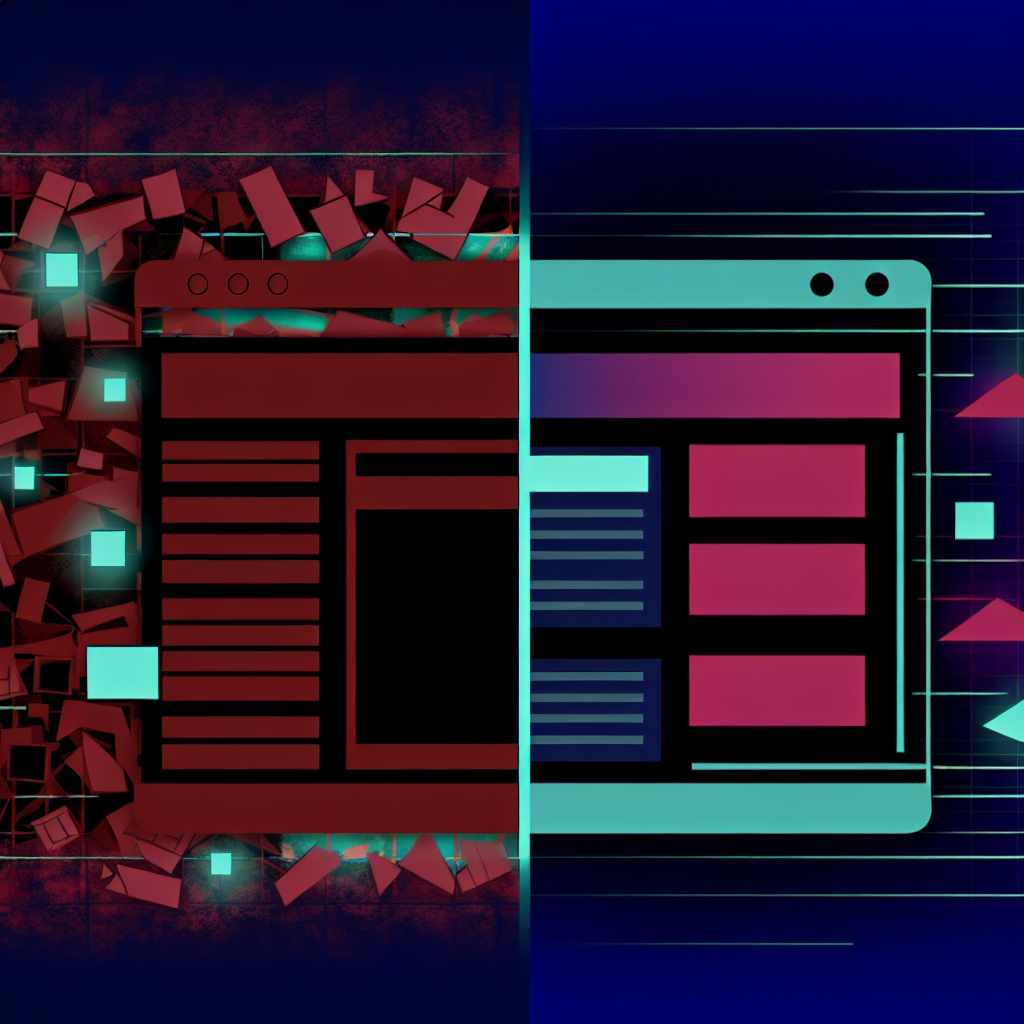Comparison of modern vs traditional website maintenance approaches showing efficiency gains
