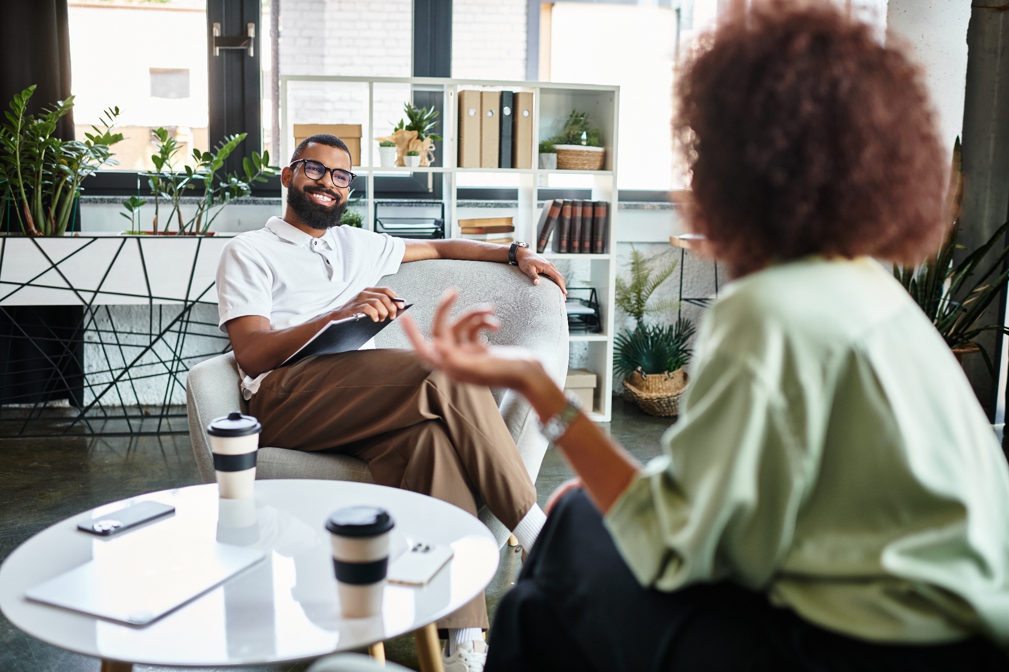 B2B sales meeting, sales rep client conversation, AI-supported sales discussion, relationship building in sales, human-led sales conversation, consultative B2B selling, trust building in outbound sales