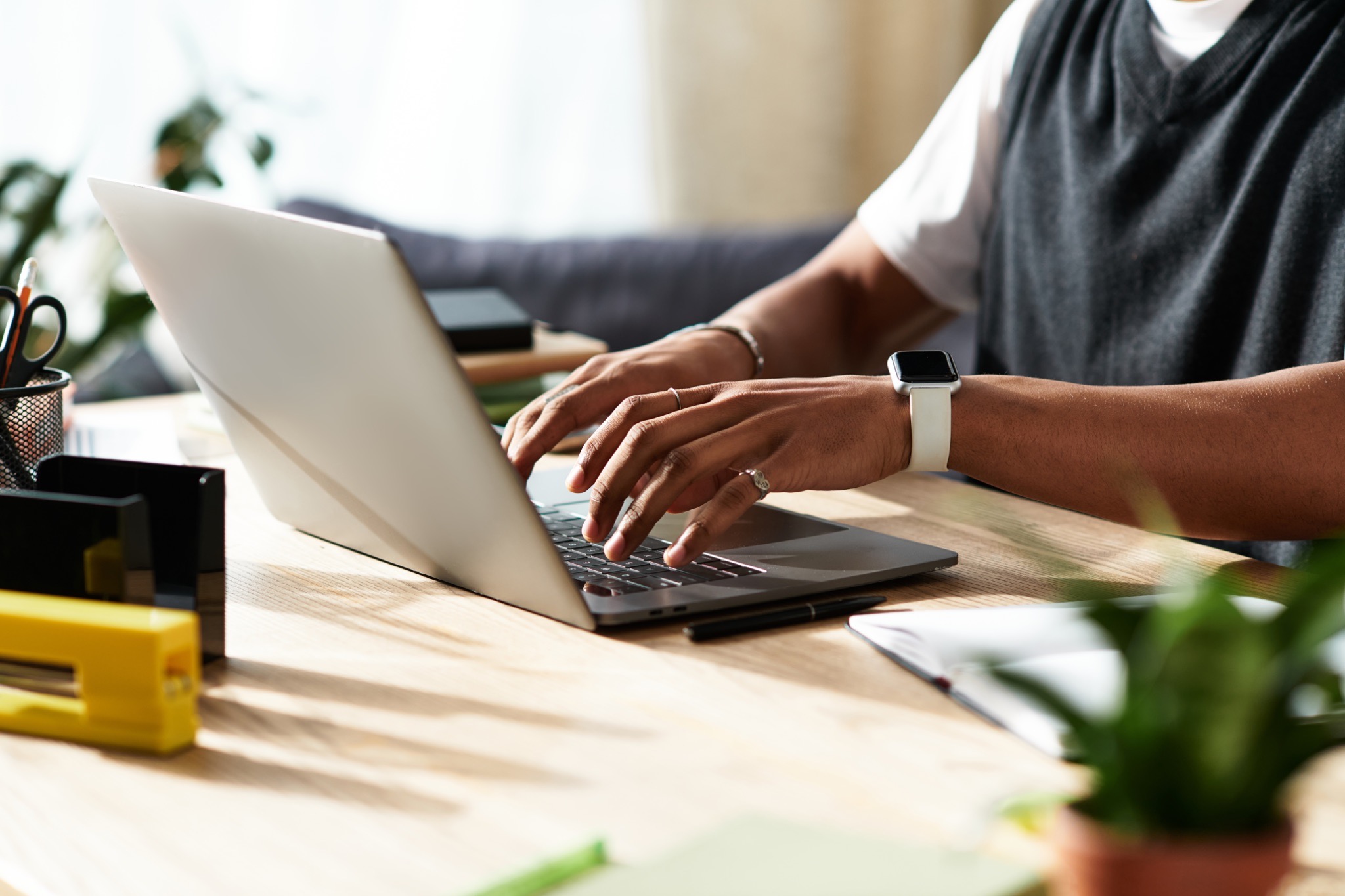 sales rep drafting follow-up, B2B outreach workspace, cold email sequence writing, sales professional desk setup, follow-up email drafting, remote sales work environment, outreach message writing