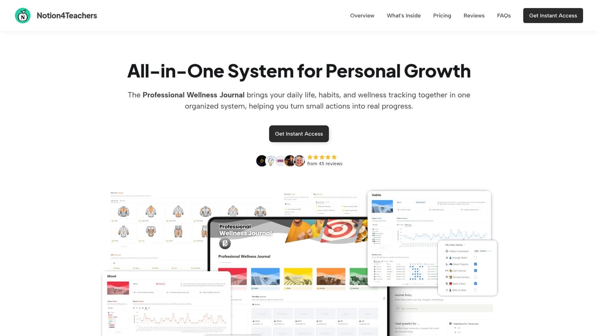 9 Inspiring Notion Goal Tracker Ideas to Try in 2026 - Professional Wellness Journal by Notion4Teachers