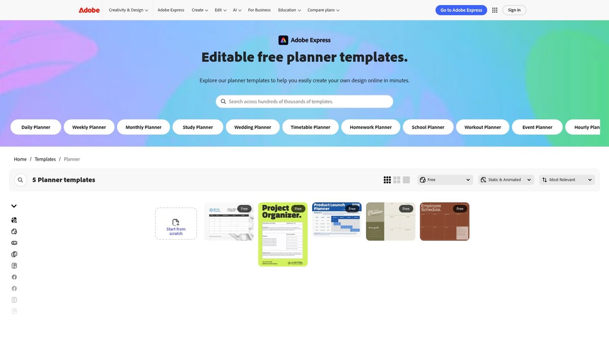 7 Best Template Planner Ideas to Organize Your Life in 2026 - Adobe Express Free Planner Templates
