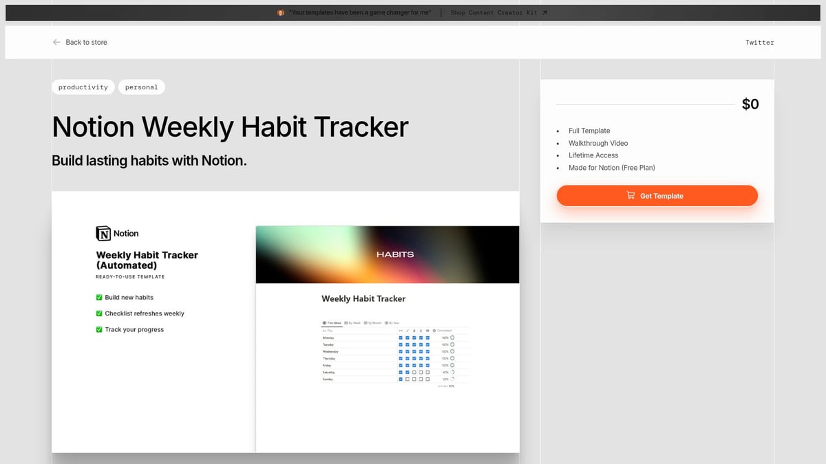 7 Best Habit Tracker Template Notion Picks for 2026 - The Notion Weekly Habit Tracker