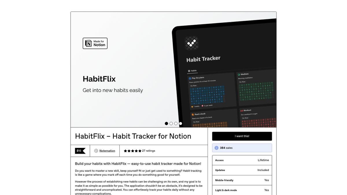 7 Best Habit Tracker Template Notion Picks for 2026 - HabitFlix – Habit Tracker for Notion
