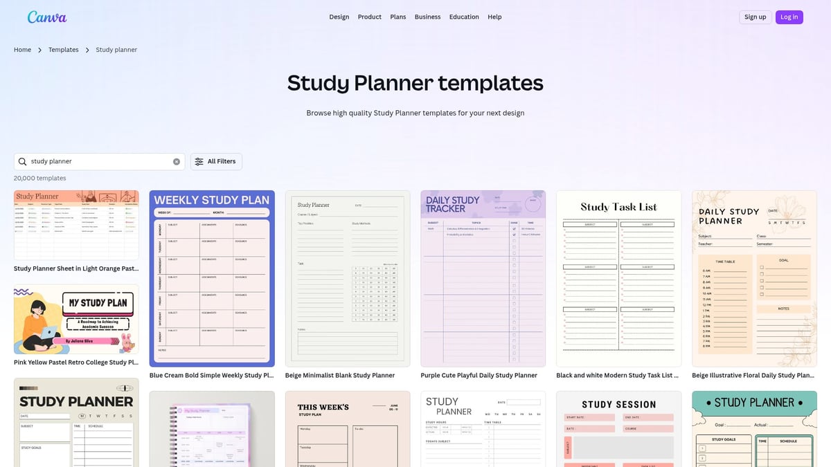 7 Best Planner Templates Free to Download in 2026 - Canva Student Study Planner Template