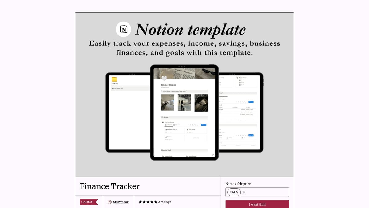 12 Best Notion Templates Free Aesthetic Picks for 2026 - Aesthetic Finance Tracker Notion Template