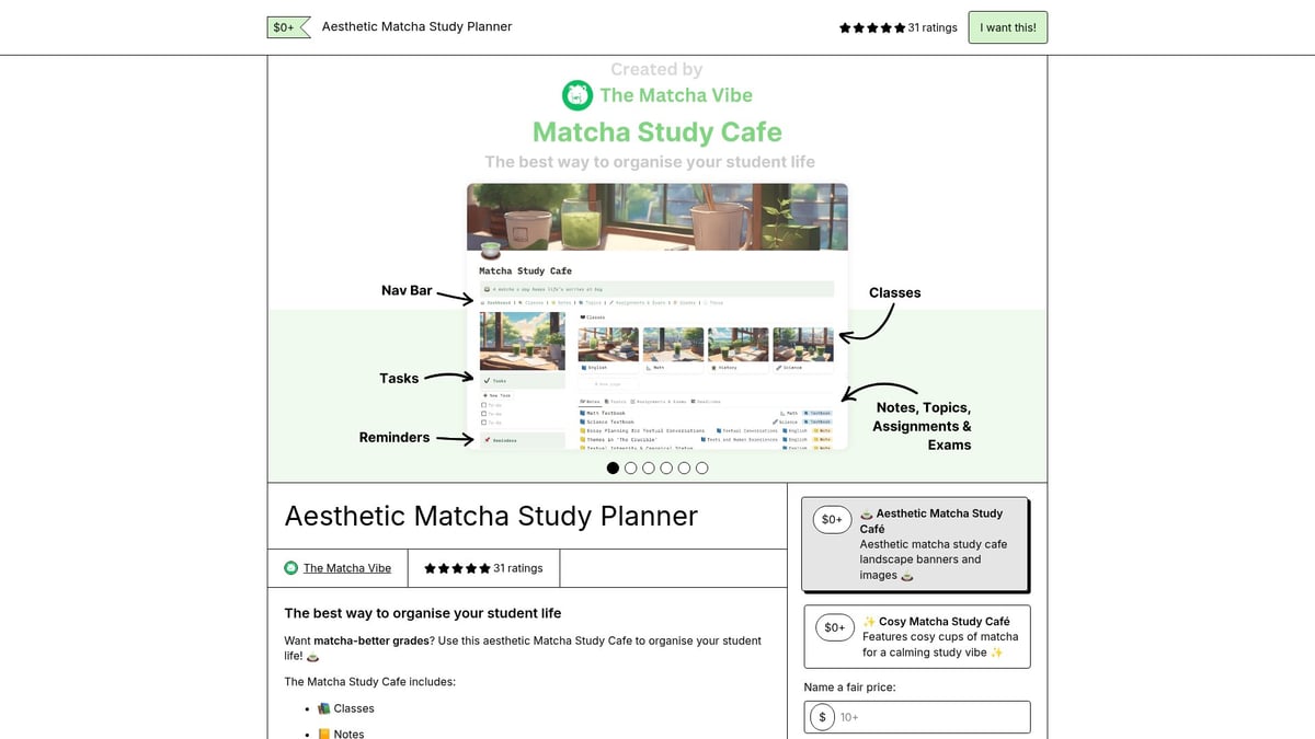12 Best Notion Templates Free Aesthetic Picks for 2026 - Aesthetic Matcha Study Planner
