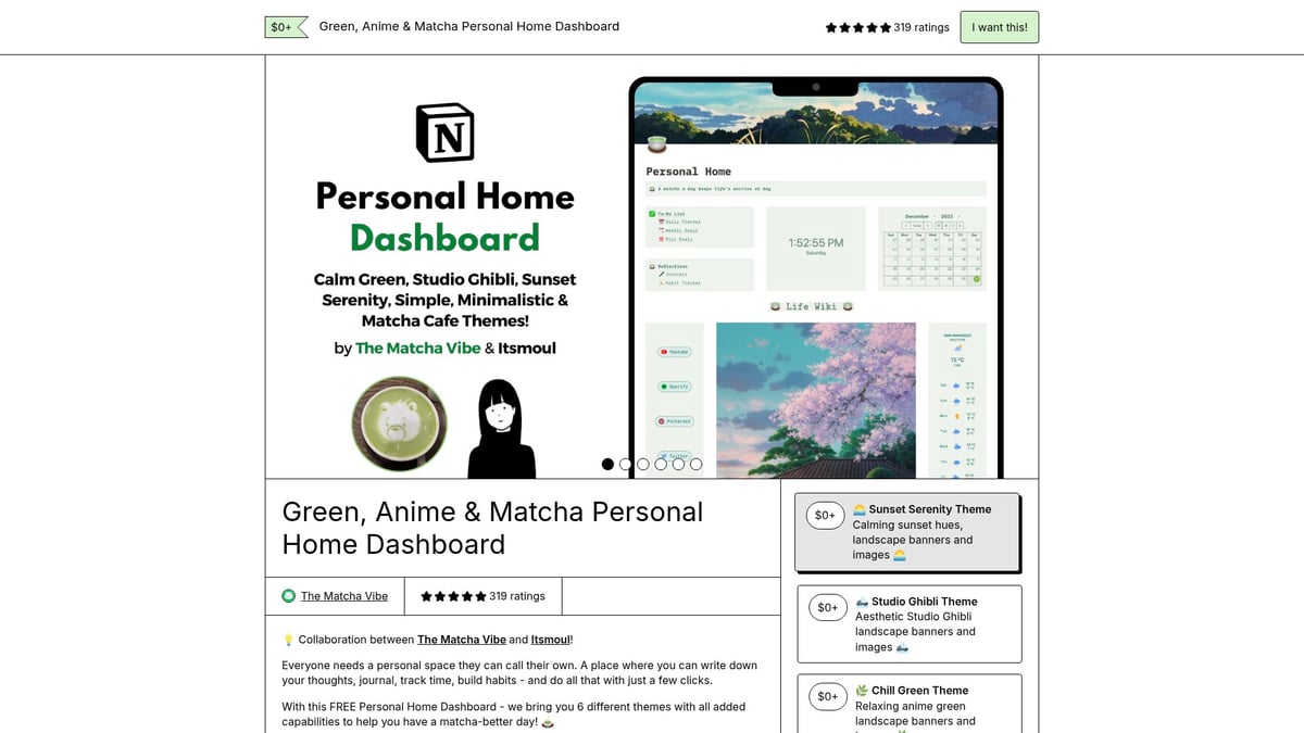 12 Best Notion Templates Free Aesthetic Picks for 2026 - Notion Aesthetic Dashboard Free (Multiple Themes)