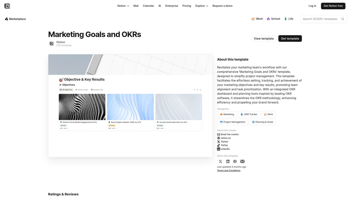 Top 7 Planning Notion Template Picks for 2026 Success - Marketing Goals and OKRs by Notion