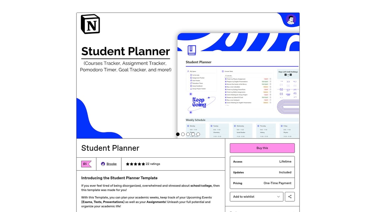 Top 12 Notion Free Templates For Students To Try In 2026 - Student Planner Notion Template