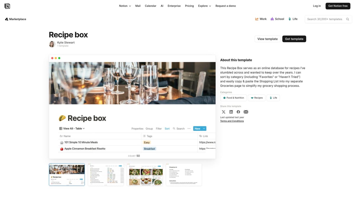 7 Best Notion Recipe Template Picks for 2026 Foodies - Recipe Box by Kylie Stewart