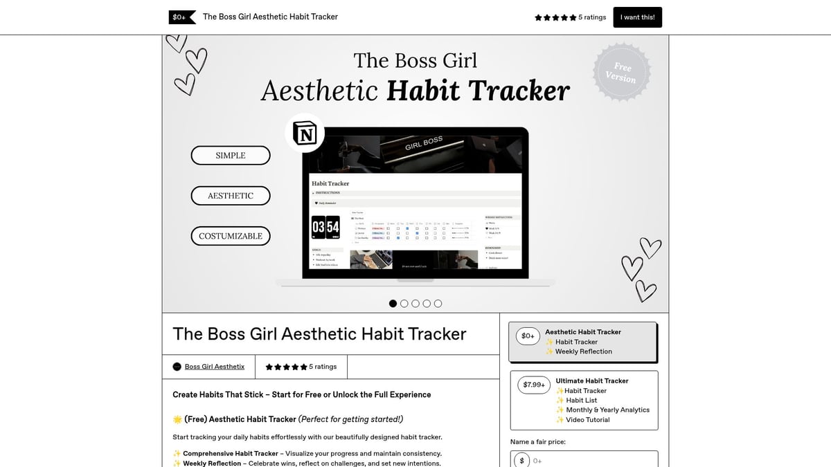 10 Notion Templates Aesthetic Free to Elevate Your Workspace 2026 - Habit Tracker Free Aesthetic Notion Template