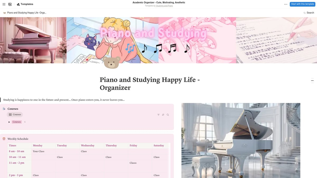 10 Notion Templates Aesthetic Free to Elevate Your Workspace 2026 - Notion Academic Organizer – Cute, Motivating, Aesthetic