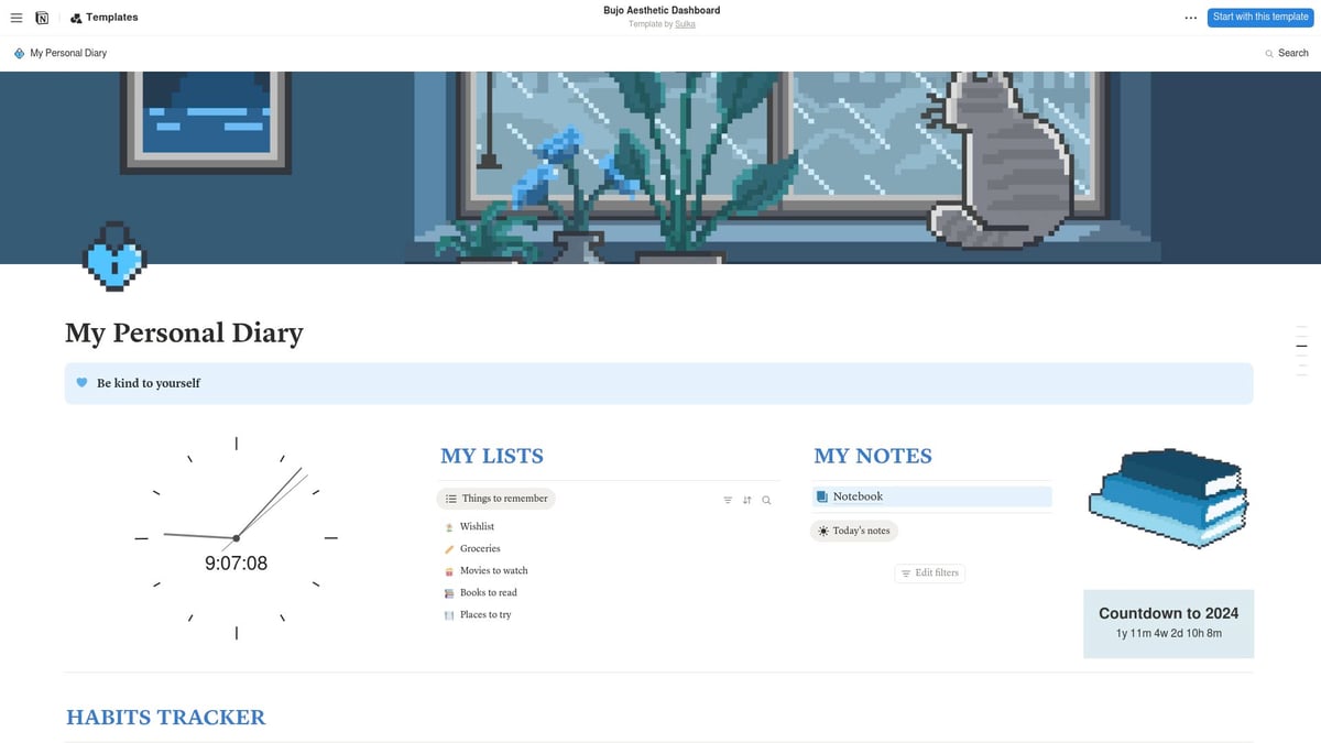 12 Best Notion Aesthetic Templates Free for 2026 - Bujo Aesthetic Dashboard
