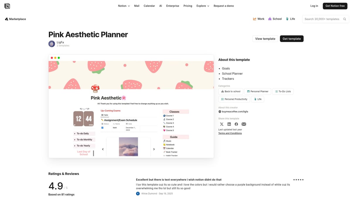 12 Best Notion Aesthetic Templates Free for 2026 - Pink Aesthetic Planner