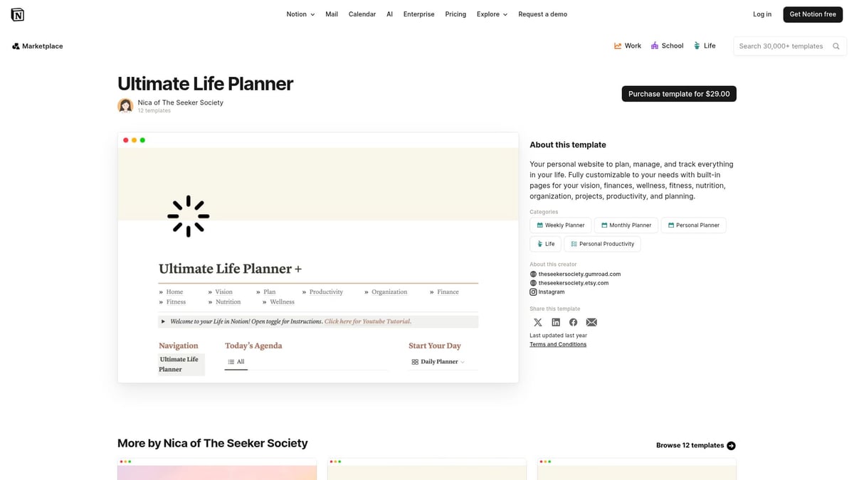 7 Must-Try Notion Planner Ideas for 2026 Productivity - Ultimate Life Planner by Nica of The Seeker Society