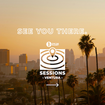 Sunset with palms trees that says "See you there."