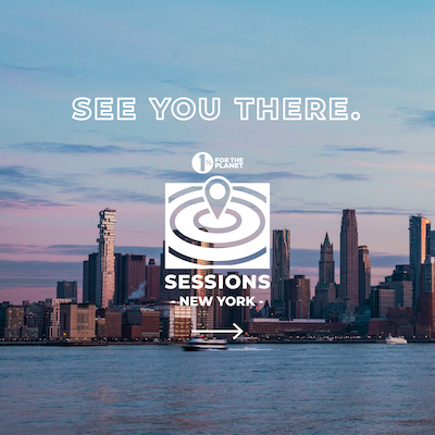 A sunset New York City backdrop with text that says, "See you there."