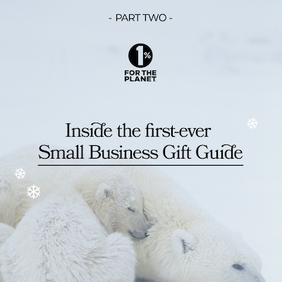 Polar bears with text that says, "Inside the first-ever Small Business Gift Guide."