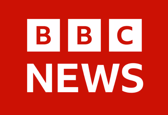 BBC News logo with white letters on a red background.