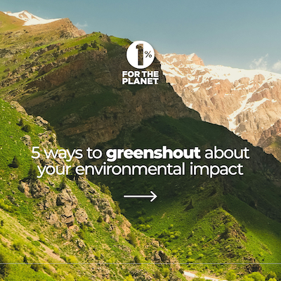 Green grassy mountains that says, "5 ways to greenshout about your environmental impact."