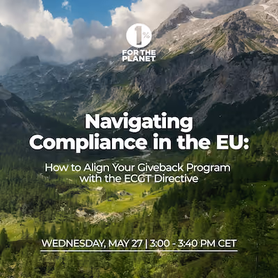 Mountains with text that says, "Navigating Compliance in the EU"