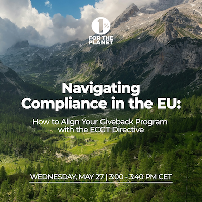 Mountains with text that says, "Navigating Compliance in the EU"