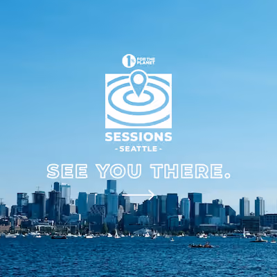 Seattle cityscape with text that says, "See you there."