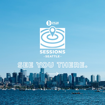 Seattle cityscape with text that says, "See you there."