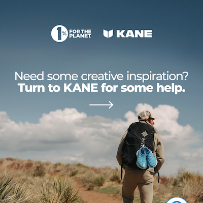 A man walking away with text that says, "Need some creative inspiration? Turn to KANE for some help."
