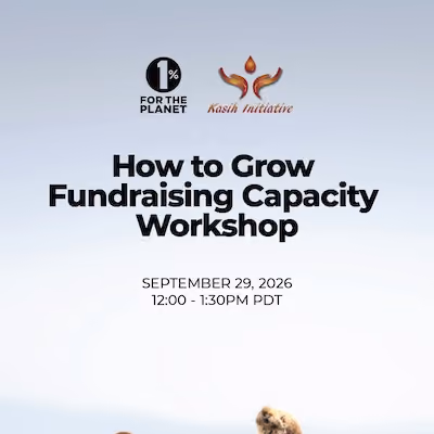 A blue sky with text that says, "How to Grow Fundraising Capacity Workshop."