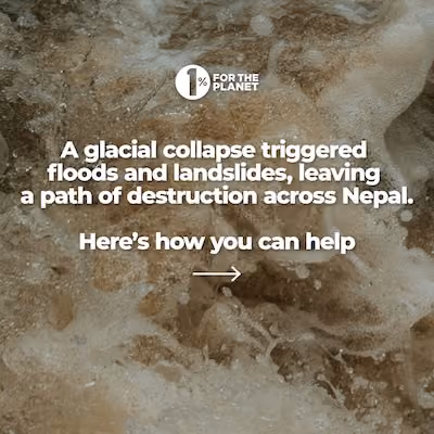 Muddy water with text that says, "Here's how you can help."