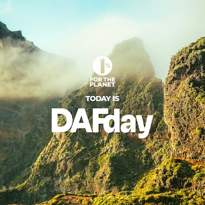 Green mountains with text that says, "Today is DAFday."