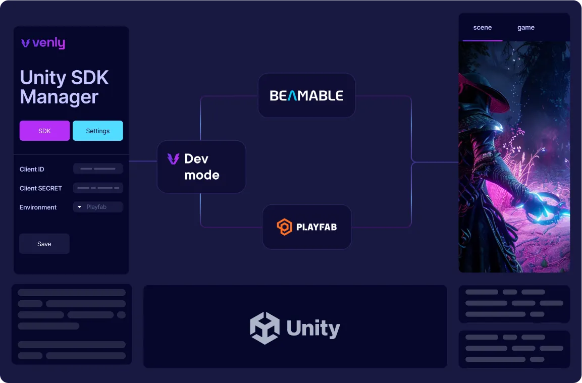 Connect Unity, Beamable and Playfab with Venly