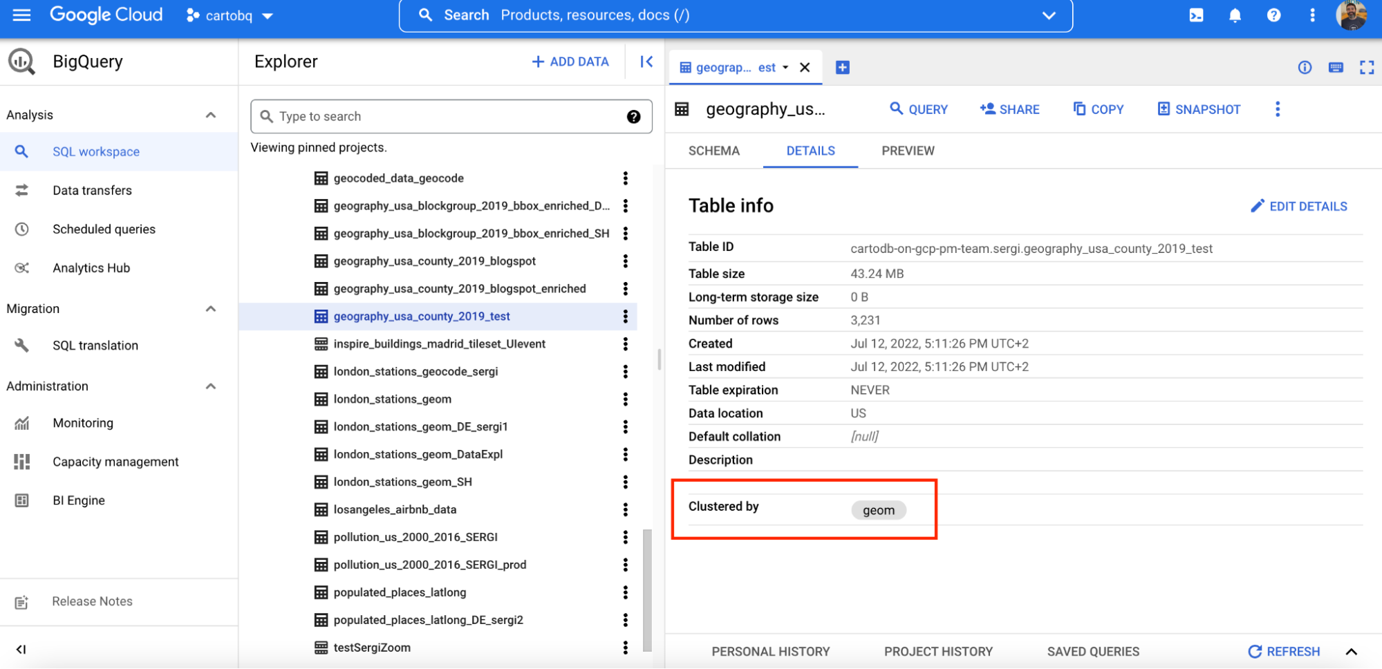 Google Cloud console