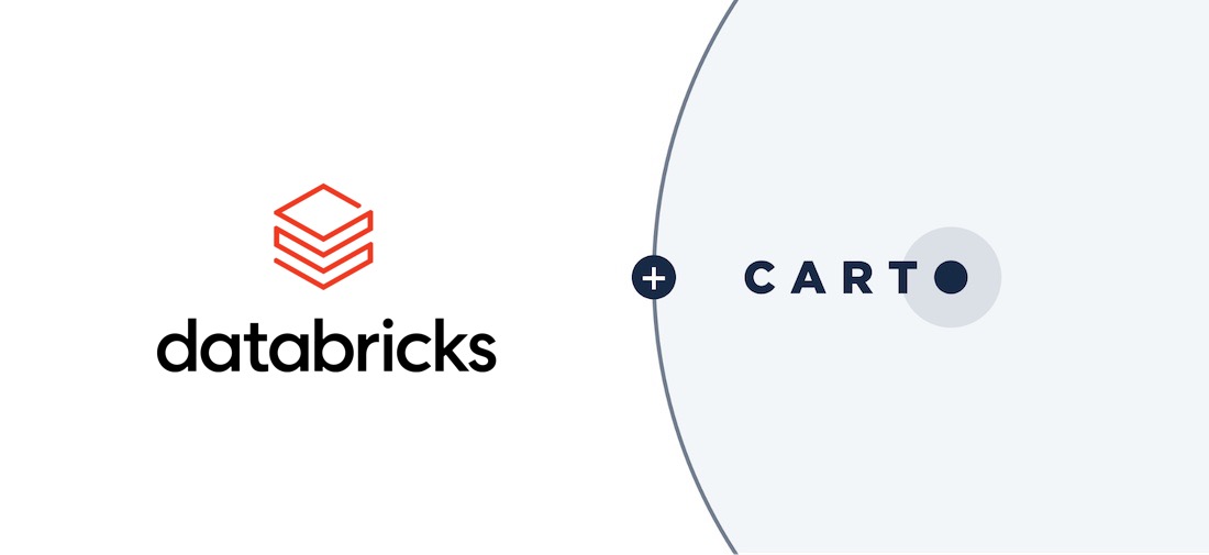 Graphic showing CARTO and Databrick's logos