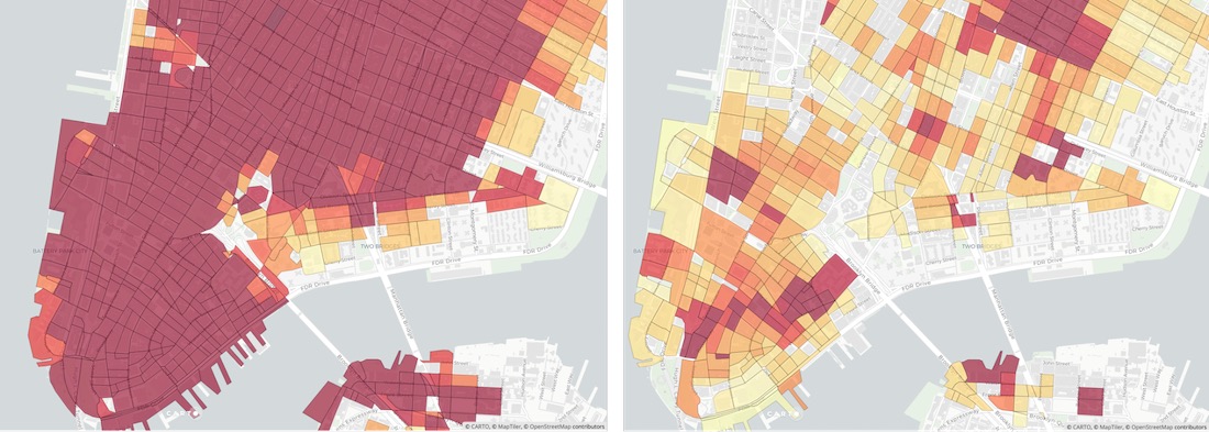 Screenshot showing the decrease in spending at Eating Places in New York